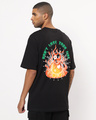 Shop Men's Black Don't Loss Your Fire  Graphic Printed Oversized T-shirt-Front