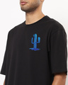 Shop Men's Black Cactus Graphic Printed Oversized T-shirt-Full