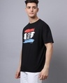 Shop Men's Black Graphic Printed Super Loose Fit T-shirt-Full
