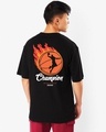Shop Men's Black Champion Graphic Printed Oversized T-shirt-Full