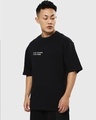 Shop Men's Black Street Culture Graphic Printed Oversized T-shirt-Full