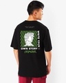 Shop Men's Black Dripster Graphic Printed Oversized T-shirt-Full