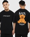 Shop Men's Black Main Character Graphic Printed Oversized T-shirt-Front