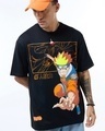 Shop Men's Black Graphic Printed Oversized T-shirt-Front