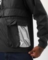 Shop Men's Black Graphic Printed Oversized Windcheater Jacket