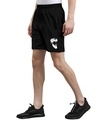 Shop Men's Black Graphic Printed Shorts-Front