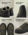 Shop Men's Black & Green Camoflauge Low-Top Sneakers-Full