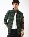 Shop Men's Green & Black Checked Shirt-Front