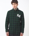 Shop Men's Blue & Green Checked Shirt-Front