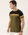 Shop Men's Black & Green Colourblocked T-shirt-Design