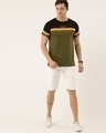 Shop Men's Black & Green Colourblocked T-shirt-Full