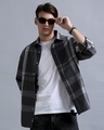 Shop Men's Black & Grey Checked Oversized Shirt-Front