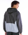 Shop Men's Black & Grey Color Block Oversized Windcheater Jacket-Design