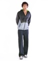 Shop Men's Black & Grey Color Block Oversized Windcheater Jacket-Full