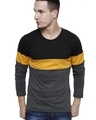 Shop Men's Black & Grey Color Block Slim Fit T-shirt-Front