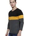 Shop Men's Black & Grey Color Block Slim Fit T-shirt-Design