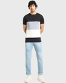 Shop Men's Black & Grey Color Block T-shirt-Full