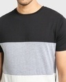 Shop Men's Black & Grey Color Block T-shirt