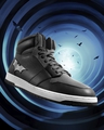 Shop Men's Black & Grey Dark Knight Reflective Color Block High Top Sneakers-Front