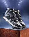 Shop Men's Black & Grey Punisher Color Block High Top Sneakers-Front