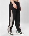 Shop Men's Black & Grey Side Panel Relaxed Fit Parachute Pants-Design