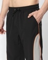 Shop Men's Black & Grey Side Panel Relaxed Fit Parachute Pants