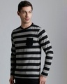Shop Men's Black & Grey Striped T-shirt-Design