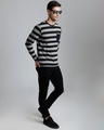 Shop Men's Black & Grey Striped T-shirt