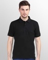 Shop Men's Black Half Sleeve Polo T-shirt-Front