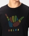Shop Men's Black Hang Loose Relax Graphic Printed T-shirt