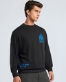 Shop Men's Black Hell Bound Graphic Printed Oversized Sweatshirt-Full