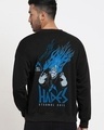 Shop Men's Black Hell Bound Graphic Printed Oversized Sweatshirt-Front