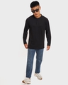 Shop Men's Black Henley T-shirt-Full