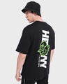 Shop Men's Black Heyyyy Dope Graphic Printed Oversized T-shirt-Front