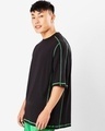 Shop Men's Black High Neck Oversized T-shirt-Design