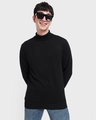 Shop Men's Black High Neck Sweater-Front