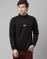Shop Men's Black High Neck Sweatshirt-Front