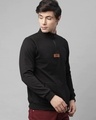 Shop Men's Black High Neck Sweatshirt-Design