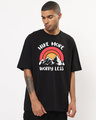 Shop Men's Black Hike More Graphic Printed Oversized T-shirt-Front