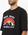 Shop Men's Black Hike More Graphic Printed Oversized T-shirt-Full