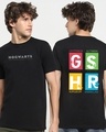 Shop Men's Black Hogwarts GSHR Typography T-shirt-Front