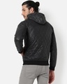 Shop Men's Black Hooded Jacket-Design