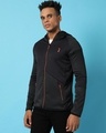 Shop Men's Black Hoodie Jacket-Front