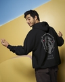 Shop Men's Black House Of Dragon Graphic Printed Oversized Hoodies-Front