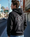 Shop Men's Black House Of Dragon Graphic Printed Oversized Hoodies-Front