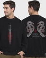 Shop Men's Black House Of The Dragon Legacy Graphic Printed Oversized Sweatshirt-Front