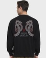 Shop Men's Black House Of The Dragon Legacy Graphic Printed Oversized Sweatshirt-Design
