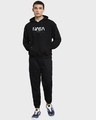 Shop Men's Black I Need My Space Typography Oversized Hoodies