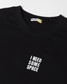 Shop Men's Black I Need Some Space Teddy Graphic Printed Oversized T-shirt