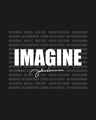 Shop Men's Black Imagine Typography T-shirt-Full